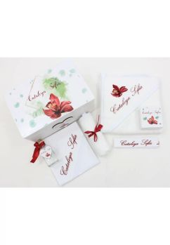 Trusou botez, cutie de amintiri personalizata, Cataleya