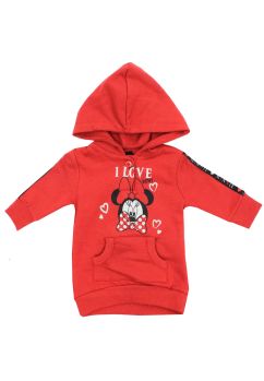 Tunica groasa bebe, 60% bumbac, I love bows, rosu