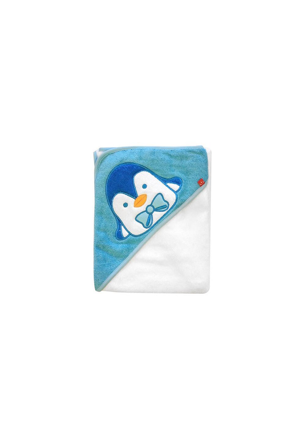 Prosop bumbac 76x76cm, pinguin, albastru