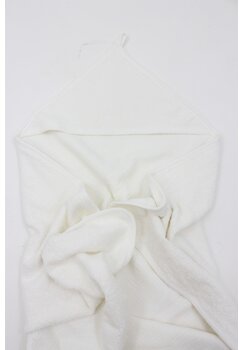 Prosop cu gluga, Ed, muselina verso frotir, bumbac, alb, 80 x 100 cm