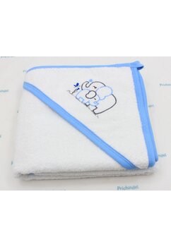 Prosop cu gluga, Elefantei albastri, 80 x 100 cm, alb