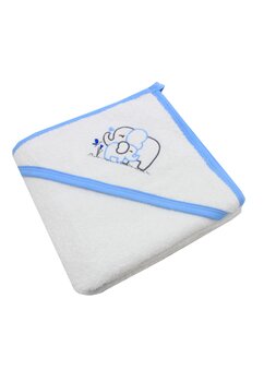 Prosop cu gluga, Elefantei albastri, 80 x 100 cm, alb