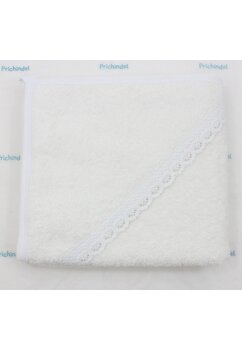 Prosop cu gluga, Irina, bumbac, alb, 80 x 90 cm