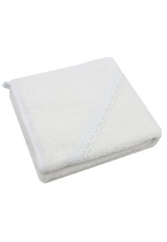 Prosop cu gluga, Irina, bumbac, alb, 80 x 90 cm
