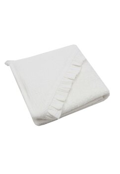 Prosop cu gluga, Mati, muselina verso frotir, bumbac, alb, 80 x 100 cm