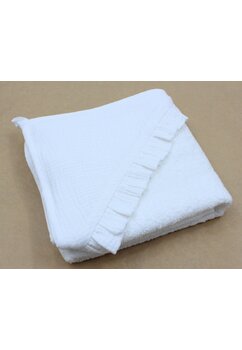 Prosop cu gluga, Mati, muselina verso frotir, bumbac, alb, 80 x 100 cm