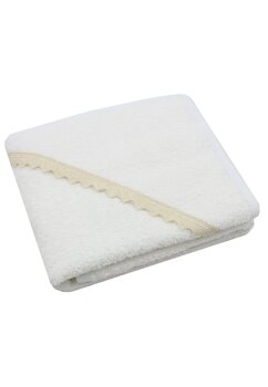 Prosop cu gluga, Olivia, bumbac, alb, 80 x 90 cm
