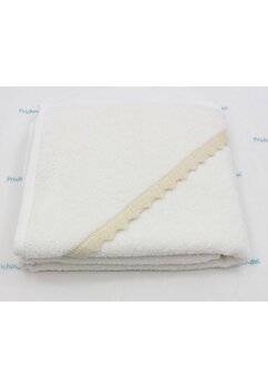 Prosop cu gluga, Olivia, bumbac, crem, 80 x 90 cm