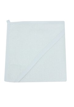 Prosop cu gluga pentru brodat, bumbac, alb, 80 x 100 cm