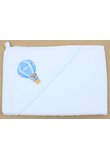 Prosop cu gluga, Ursuletul in balon albastru, bumbac, alb, 80 x 100 cm