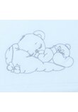 Prosop cu gluga, Ursuletul somnoros gri, bumbac, alb, 75 x 75 cm