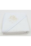 Prosop de baie cu gluga, alb cu ingeras, 80x100 cm