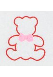 Prosop de baie cu gluga, Happy bear, alb cu rosu, 80 x 100 cm