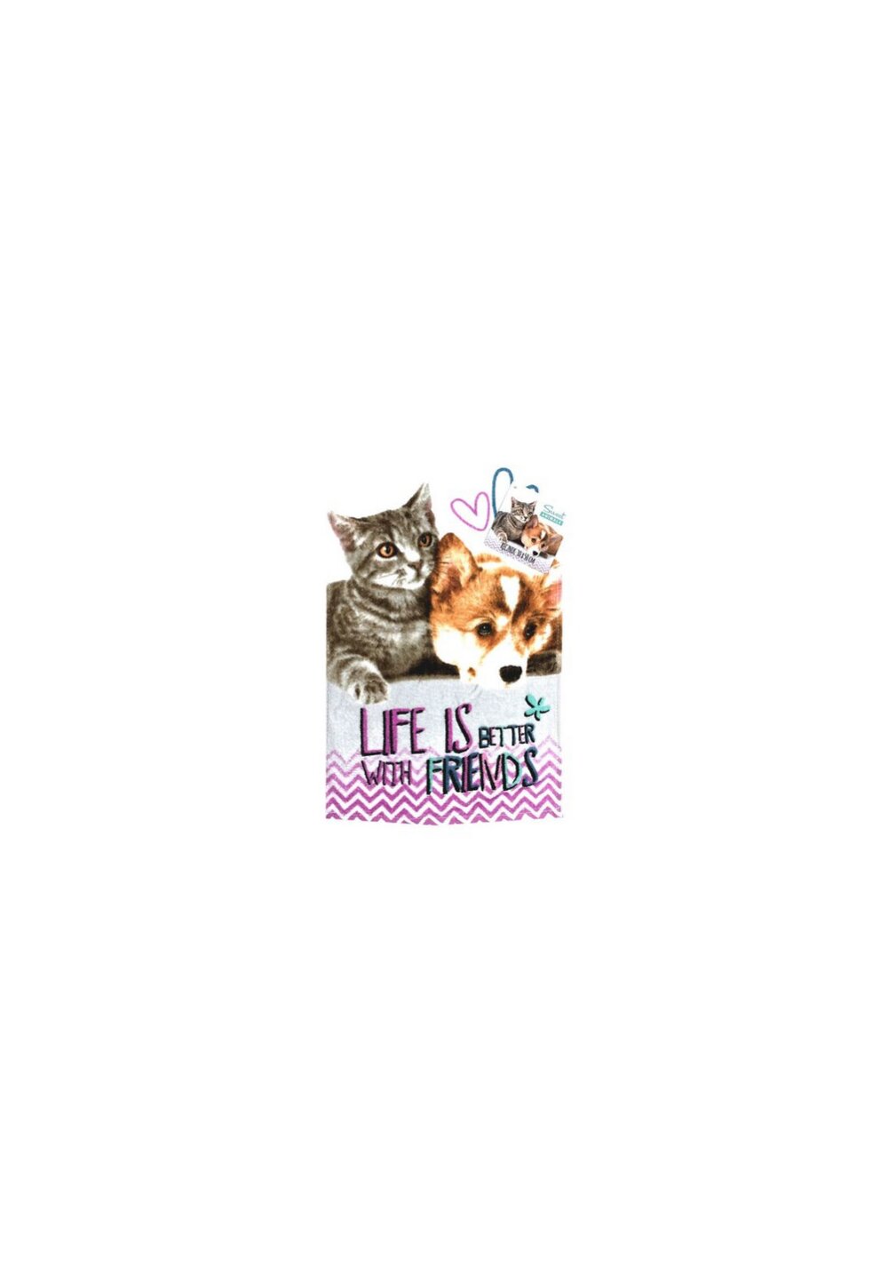Prosop de maini, Life is better with frends, gri, 30x50 cm
