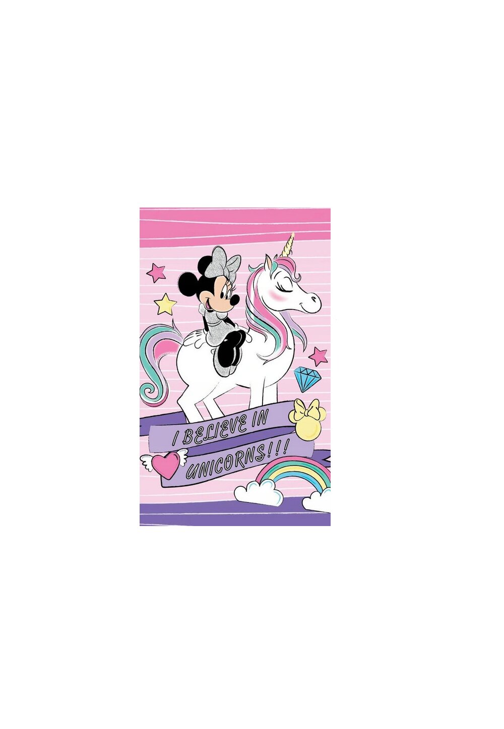 Prosop de maini, Minnie, I Believe in Unicorns, roz 30x50 cm