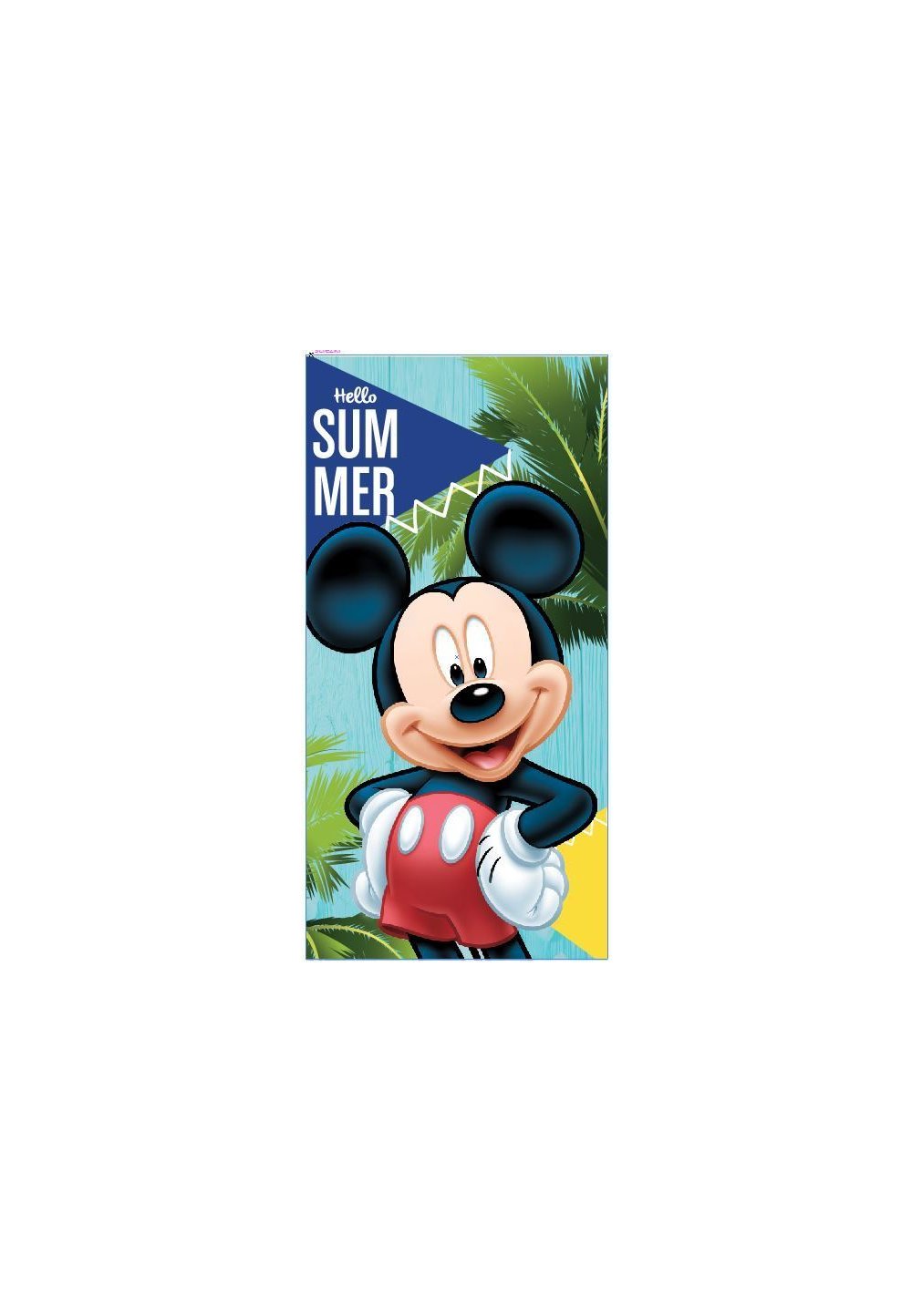 Prosop de plaja, Mickey, Hello summer, 70x140cm