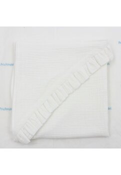 Prosop Ed, cu gluga, muselina bumbac, alb, 80 x 100 cm