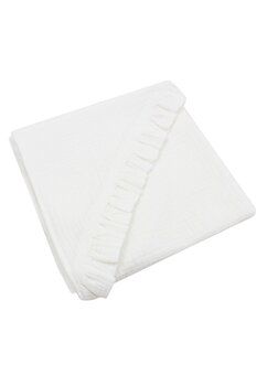 Prosop Ed, cu gluga, muselina bumbac, alb, 80 x 100 cm