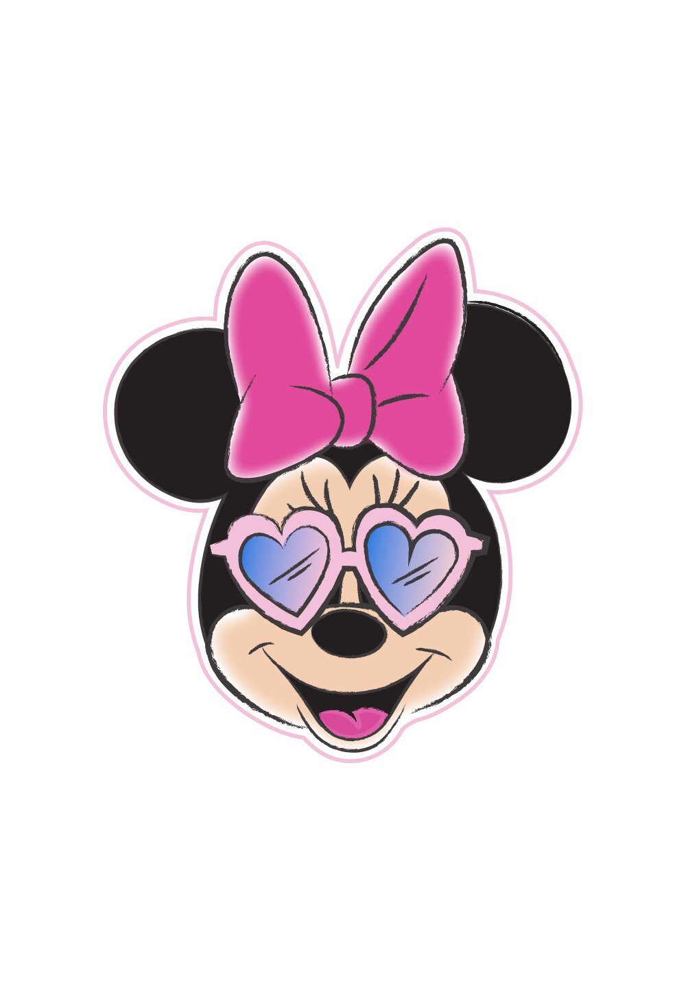 Prosop, Minnie Mouse cu ochelari de soare, 130x112 cm imagine