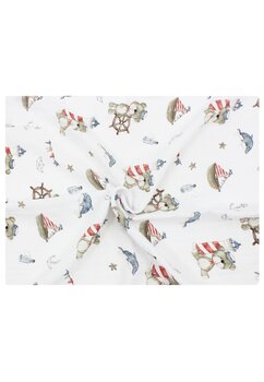 Prosopel de maini, muselina, Ursuletul Marinar, alb, 30 x 30 cm