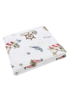 Prosopel de maini, muselina, Ursuletul Marinar, alb, 47 x 30 cm