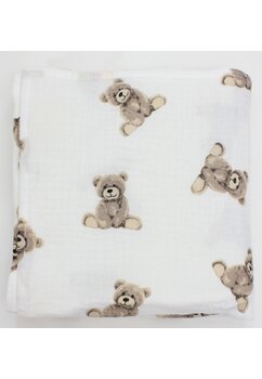 Prosopel de maini, muselina, Ursuletul Martinel, alb, 43 x 28 cm