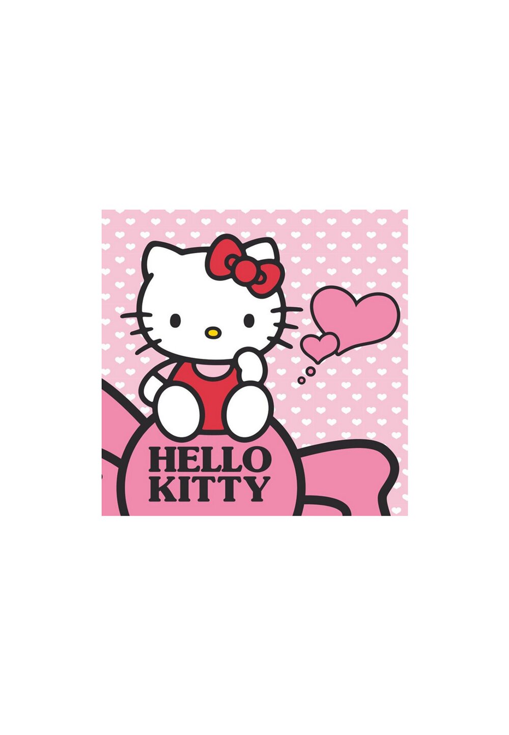 Prosopel magic, Hello Kitty, roz cu buline, 30x30cm