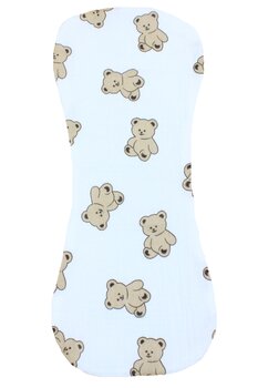 Protectie anti-regurgitare, muselina, Teddy bear, alb, 45x19cm