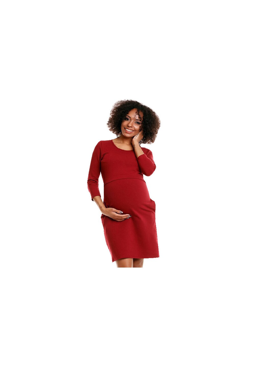 Rochie gravide, maneca 3/4, bumbac, visinie