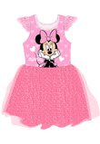 Rochie poliester, tutu, Minnie cu inimioare, roz