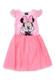 Rochie poliester, tutu, Minnie cu inimioare, roz