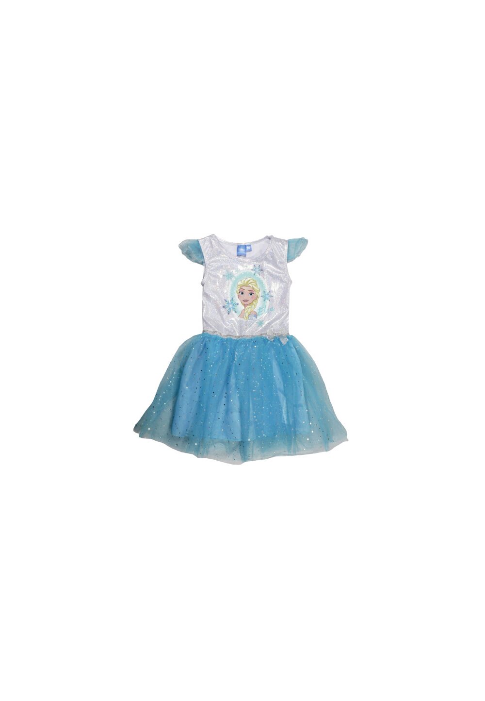 Rochie tutu Elsa, albastra cu argintiu