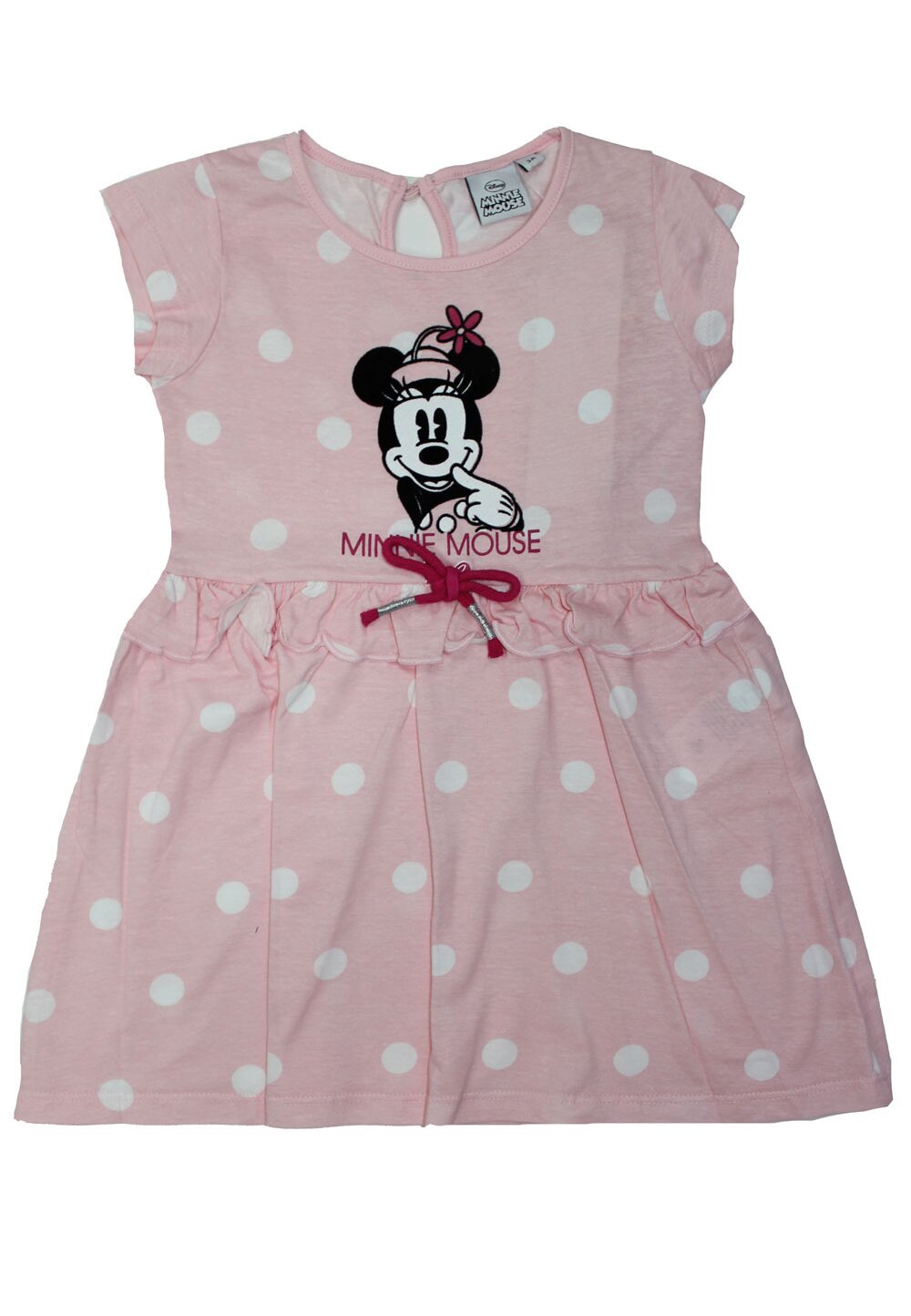 Rochie, vintage Minnie, roz cu buline albe