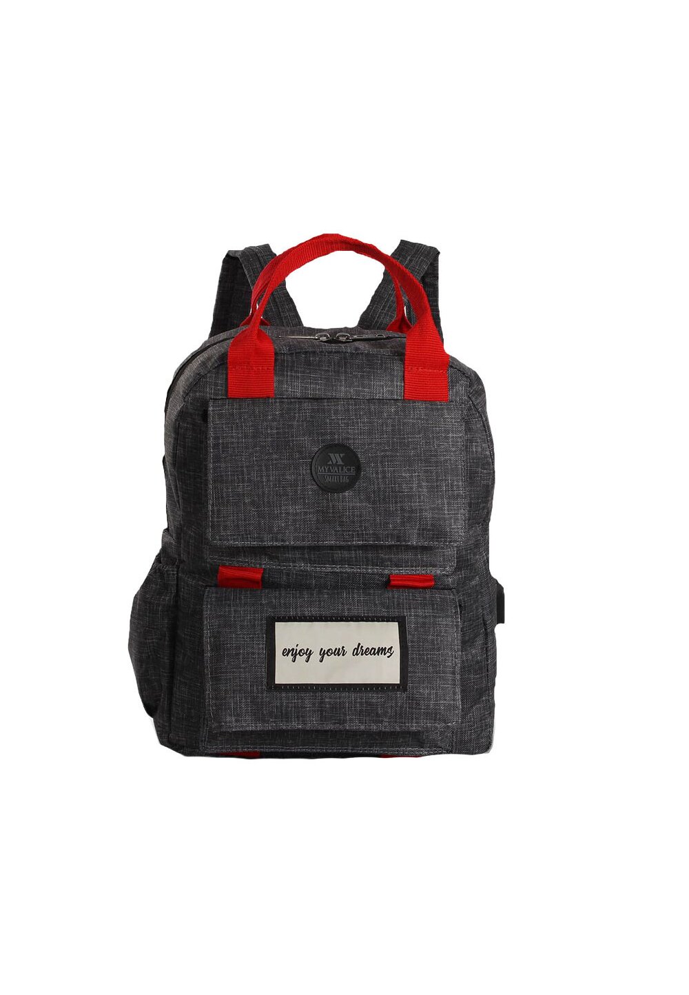 Rucsac, cu mufa USB, Enjoy uor dreams, gri