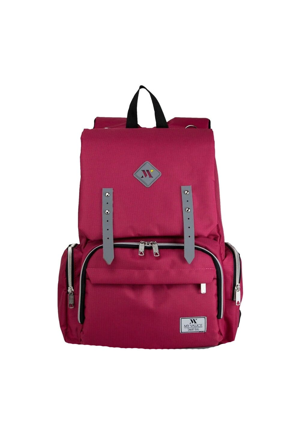 Rucsac pentru mamici, cu mufa USB, Maya, roz