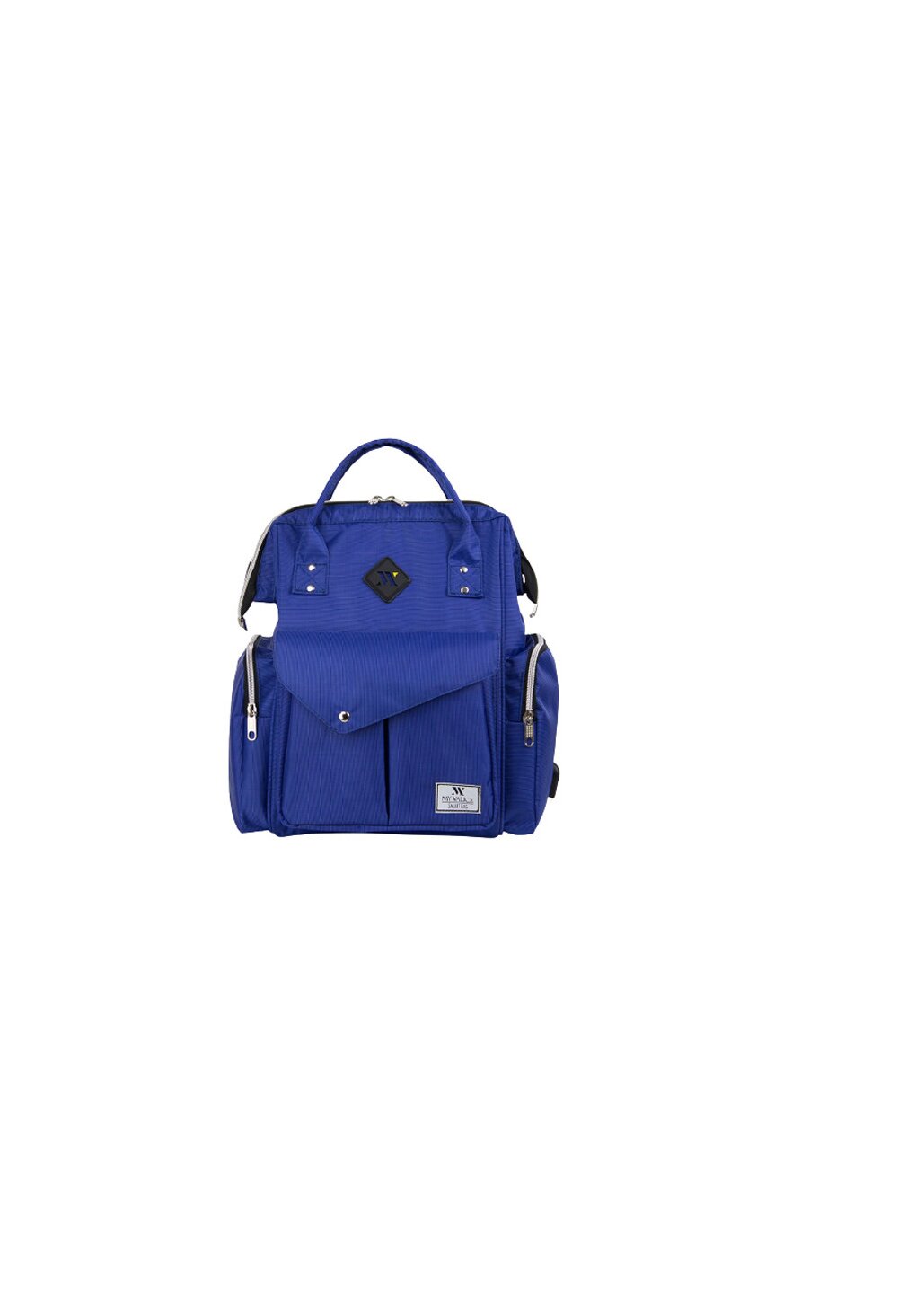 Rucsac pentru mamici, cu mufa USB, albastru