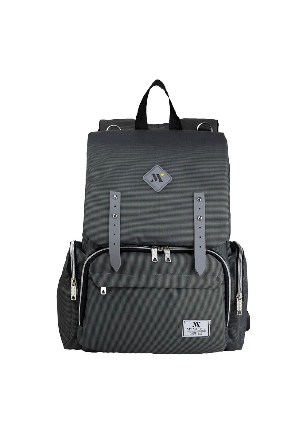 Rucsac pentru mamici, cu mufa USB, Maya, gri
