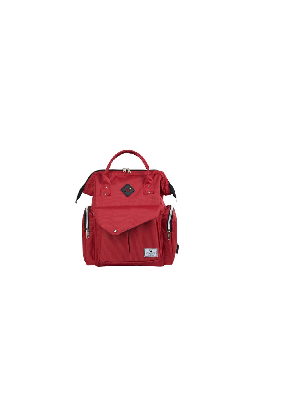 Rucsac pentru mamici, cu mufa USB, rosu