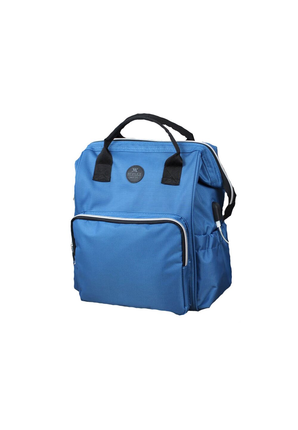 Rucsac pentru mamici, cu mufa USB, Smart Bag, albastru