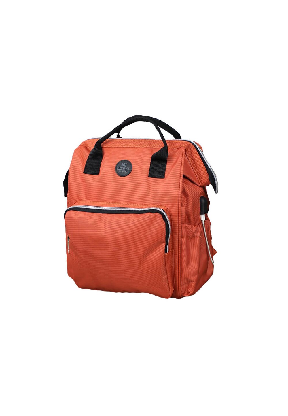 Rucsac pentru mamici, cu mufa USB, Smart Bag, portocaliu