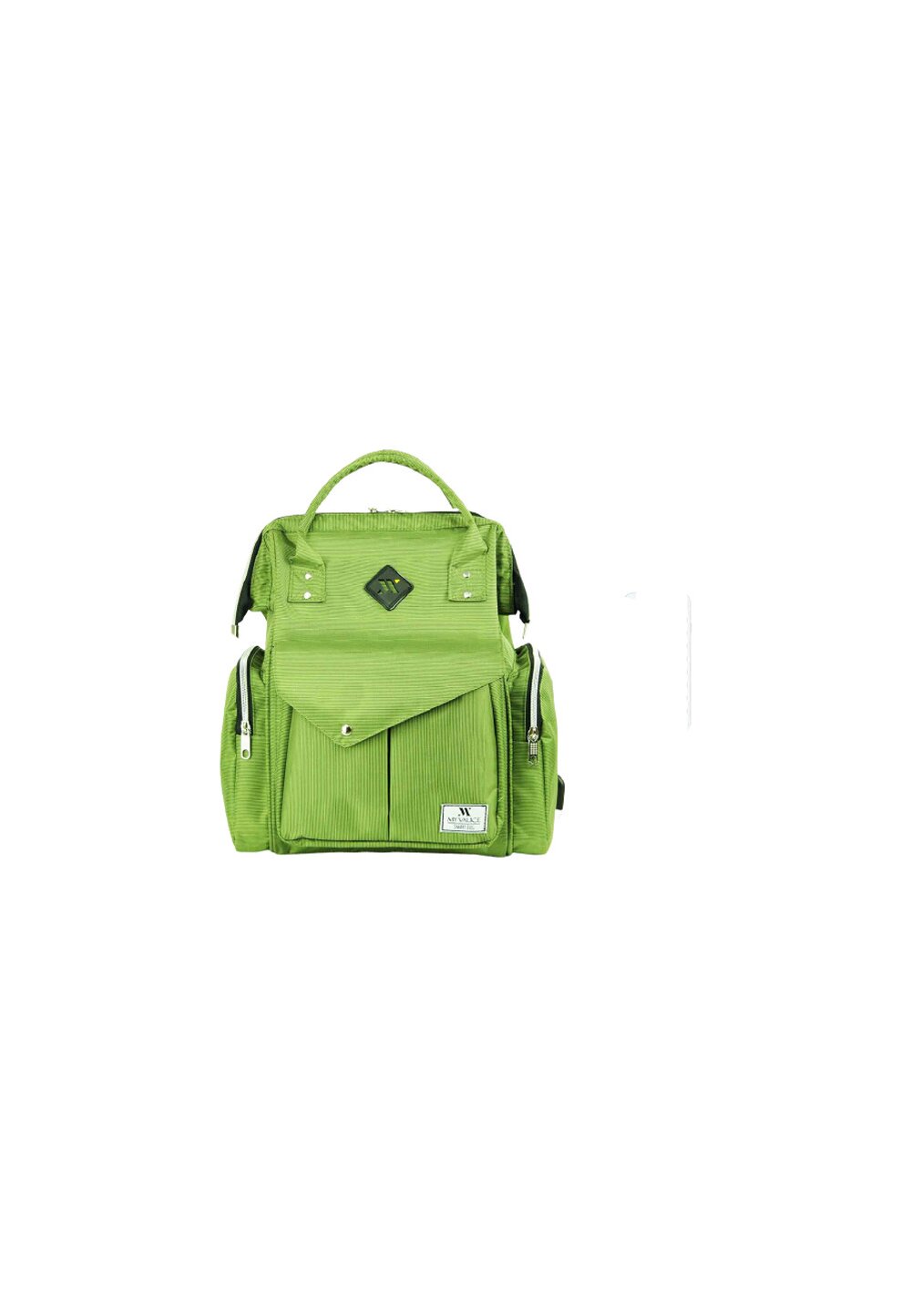 Rucsac pentru mamici, cu mufa USB, verde