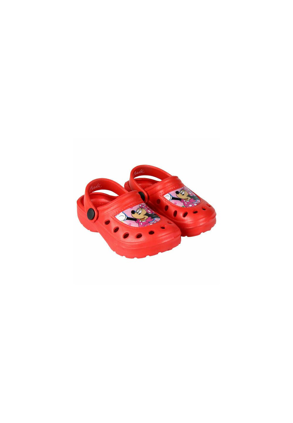 Saboti pentru plaja, Minnie Mouse cu fundita, rosii