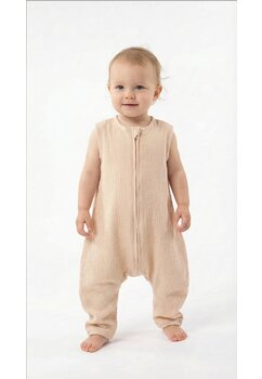 Sac de dormit, cu picioare, un strat, muselina, crem