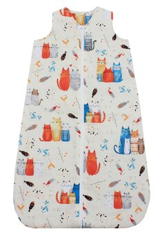 Sac de dormit, cu umplutura, Colorful cats, bumbac, multicolor