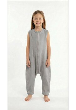 Sac de dormit, cu umplutura, muselina, cu picioare, gri deschis