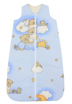Sac de dormit, cu umplutura, Ursuletul somnoros, bumbac, albastru