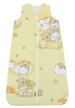 Sac de dormit, cu umplutura, Ursuletul somnoros, bumbac, galben