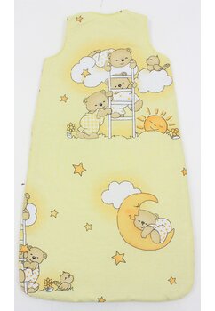 Sac de dormit, cu umplutura, Ursuletul somnoros, bumbac, galben