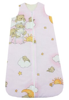 Sac de dormit, cu umplutura, Ursuletul somnoros, bumbac, roz