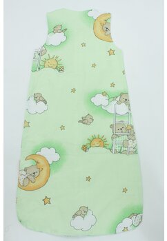 Sac de dormit, cu umplutura, Ursuletul somnoros, bumbac, verde